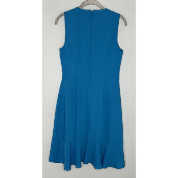 BCBGMAXAZRIA Women’s Aqua Blue Pleated Sleeveless Gathered Mini Dress Sz 6 - Picture 6 of 6
